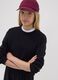 Black sweatshirt in organic cotton and viscose blend with ribbed collar_0