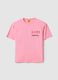Pink pure cotton T-shirt regular fit with Keith Haring print_4