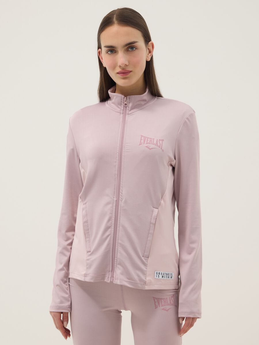 Light pink regular fit jacket with full zip_0