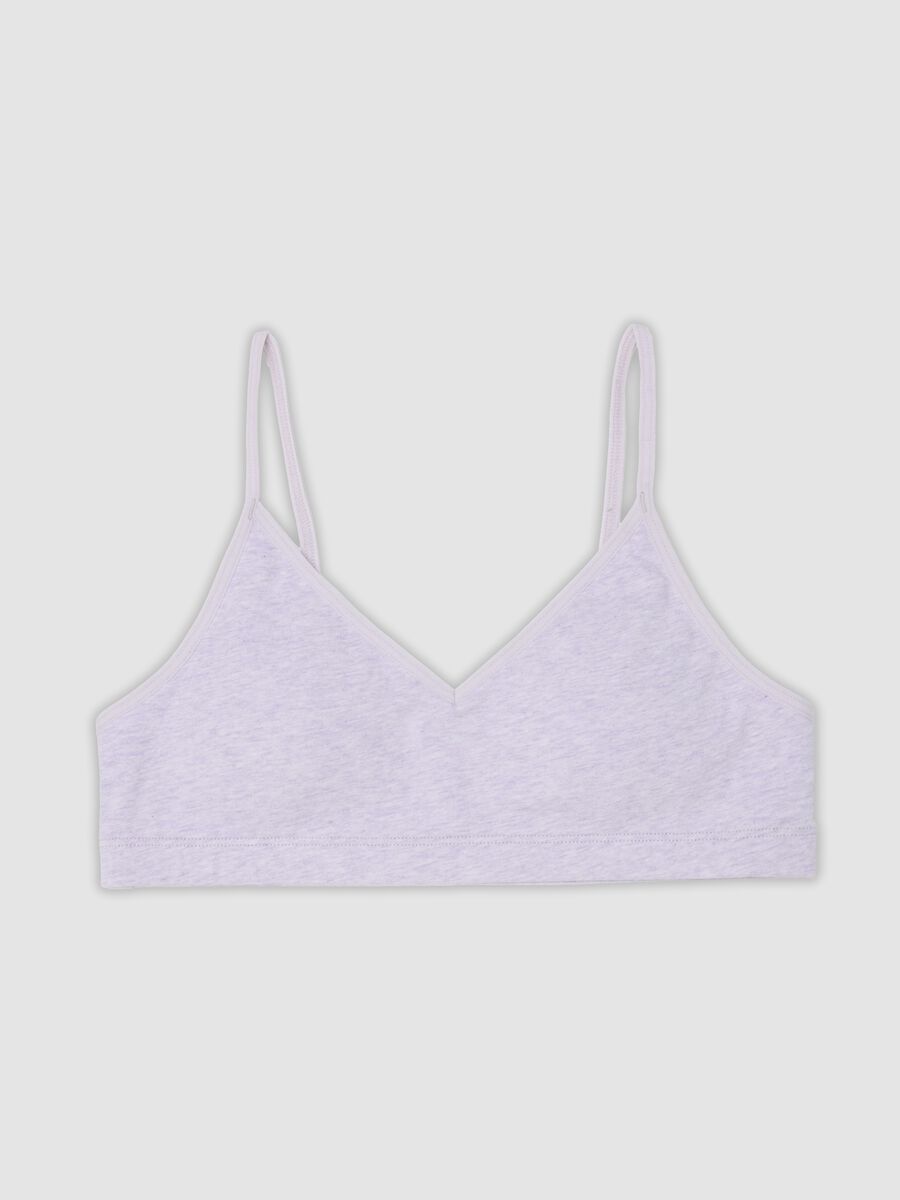 Purple organic cotton bra with thin straps for girls_0
