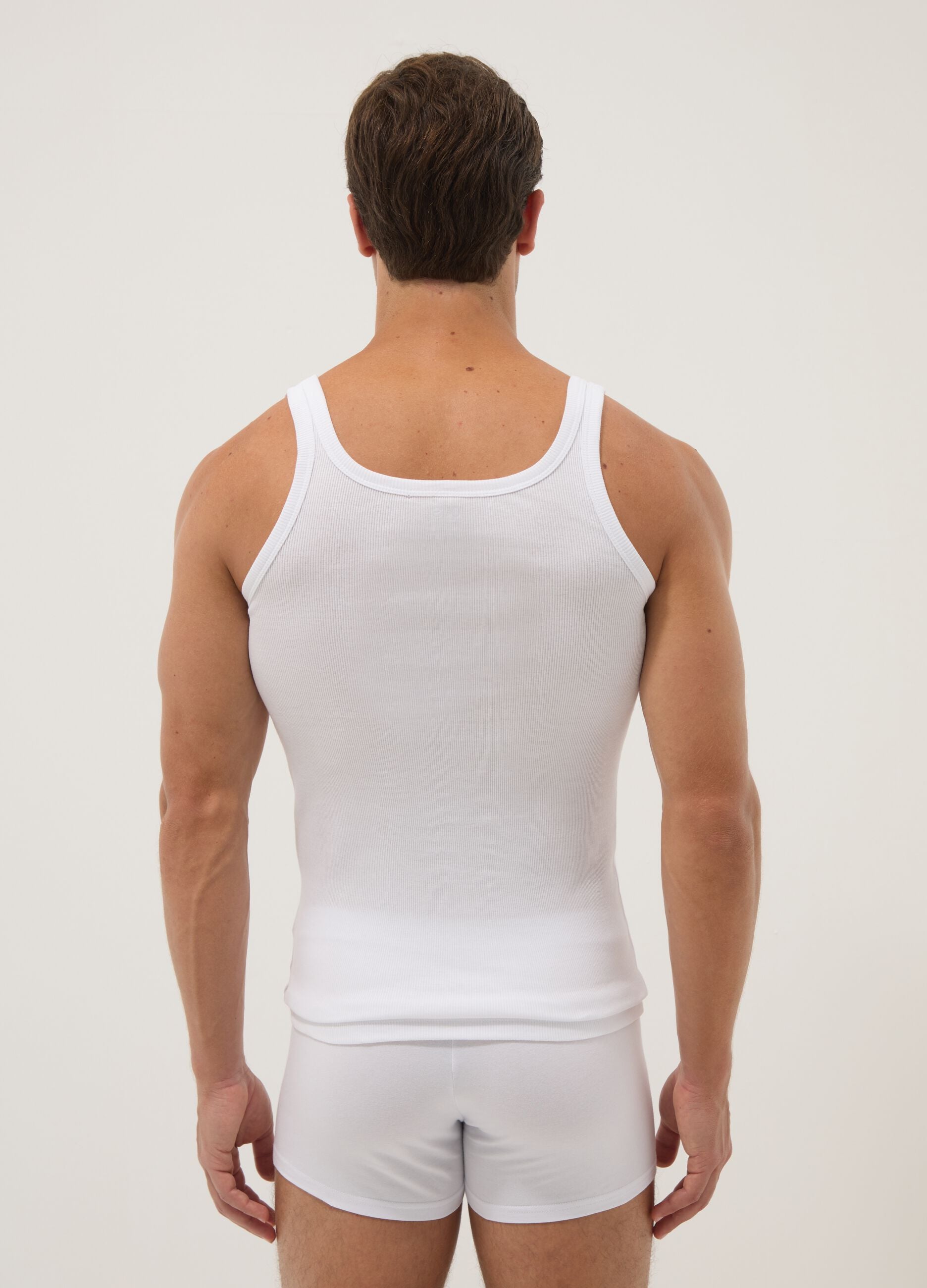 White pure cotton vest regular fit