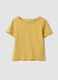 Yellow pure cotton short-sleeve T-shirt_4