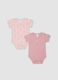2-pack pink organic cotton Minnie print bodysuits for baby girl_0