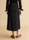 Black stretch cotton skirt regular fit with belt_2