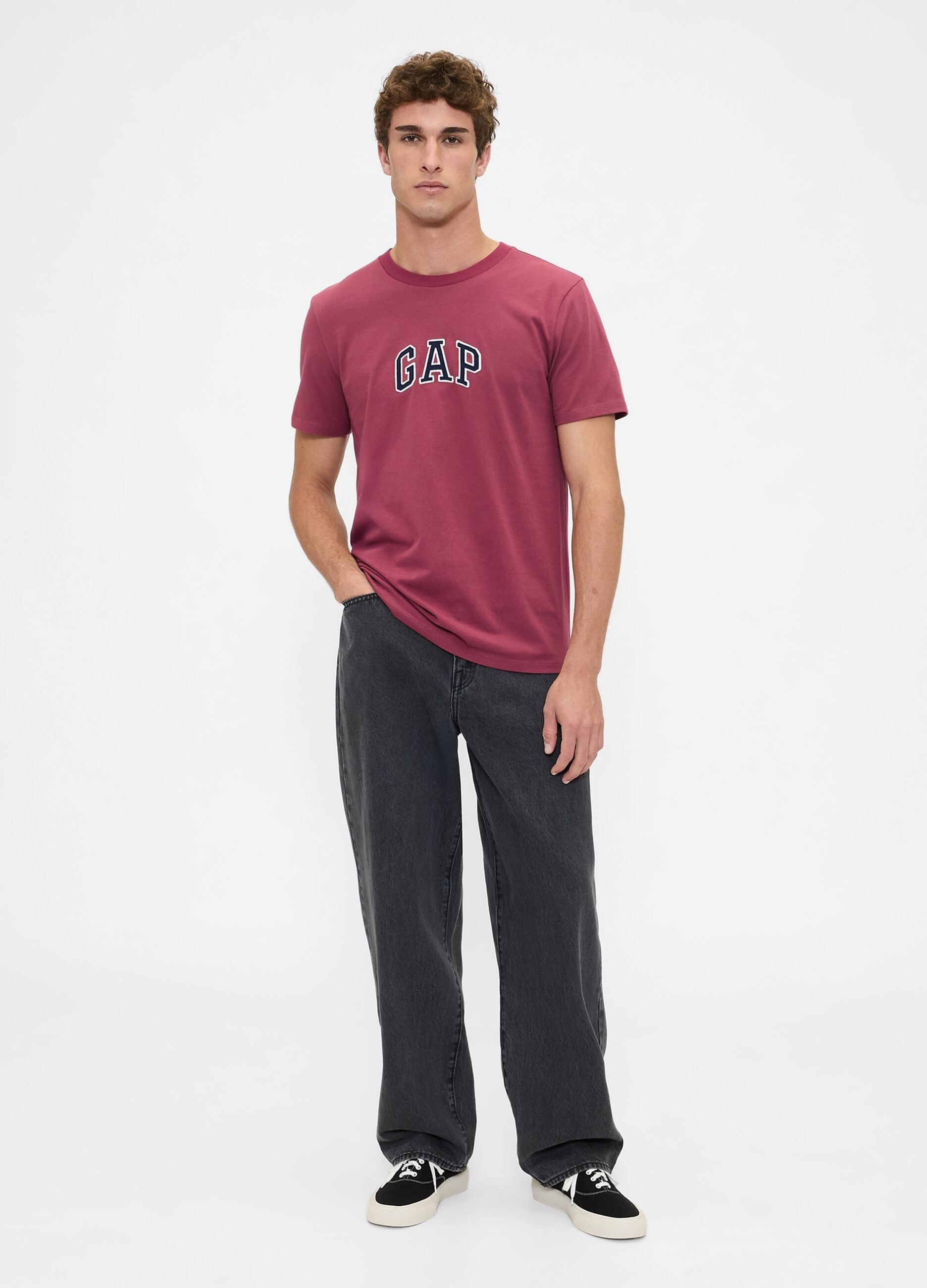 Pink cotton t-shirt with logo