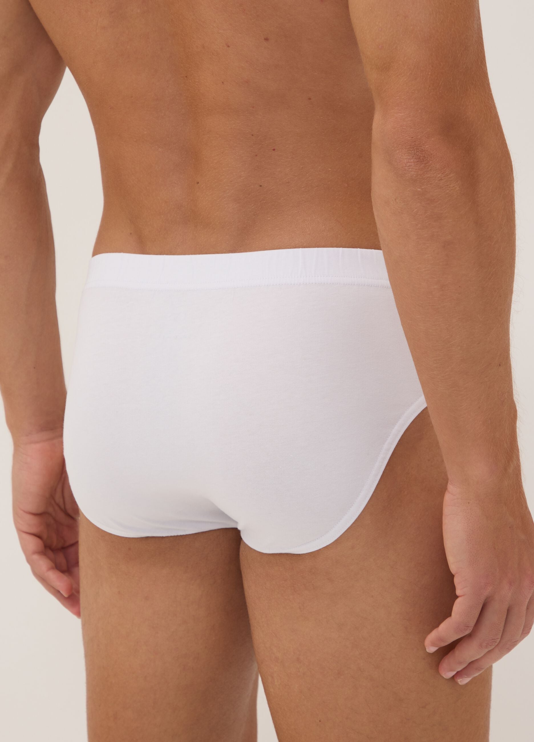 Pack of five white organic cotton briefs