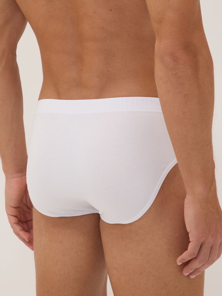 Pack of five white organic cotton briefs_2