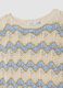 Beige open-knit top with light blue stripes in stretch cotton, regular fit_5
