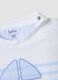 White short-sleeved pure cotton T-shirt with little boat motif_3