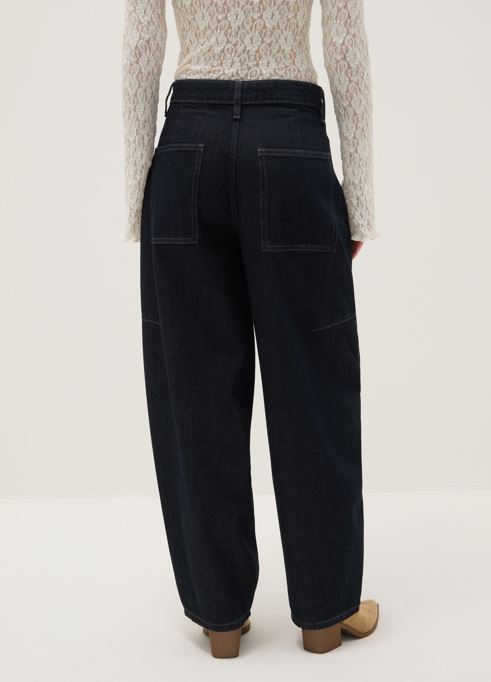Regular fit pure cotton black skater jeans