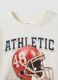White cotton and viscose blend T-shirt with collegiate print for boys_2