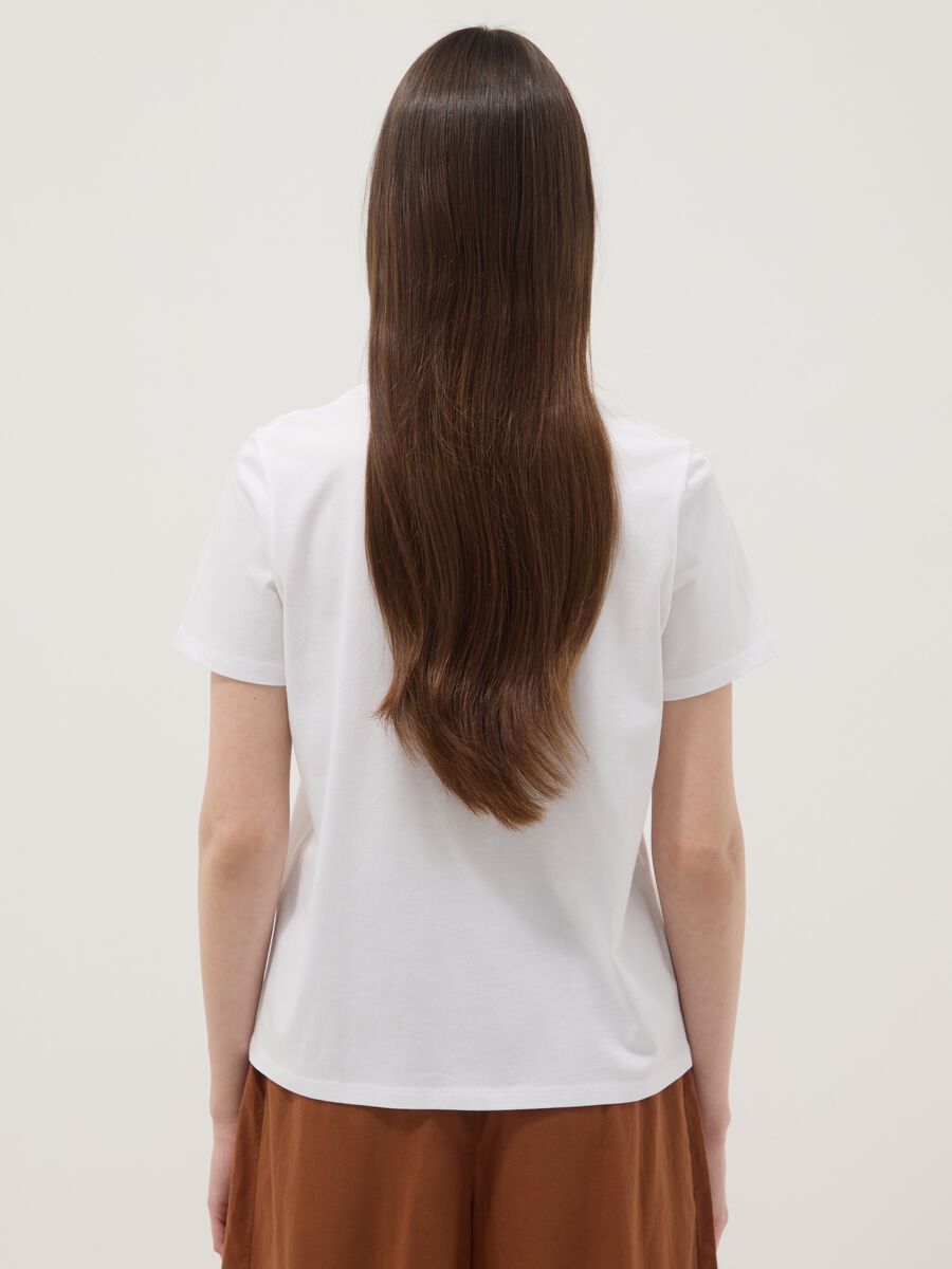 White pure cotton T-shirt with seashell print_3