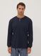 Navy organic cotton pyjamas with grandad collar, regular fit_1