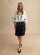 Wide leg blue denim pure cotton shorts_0