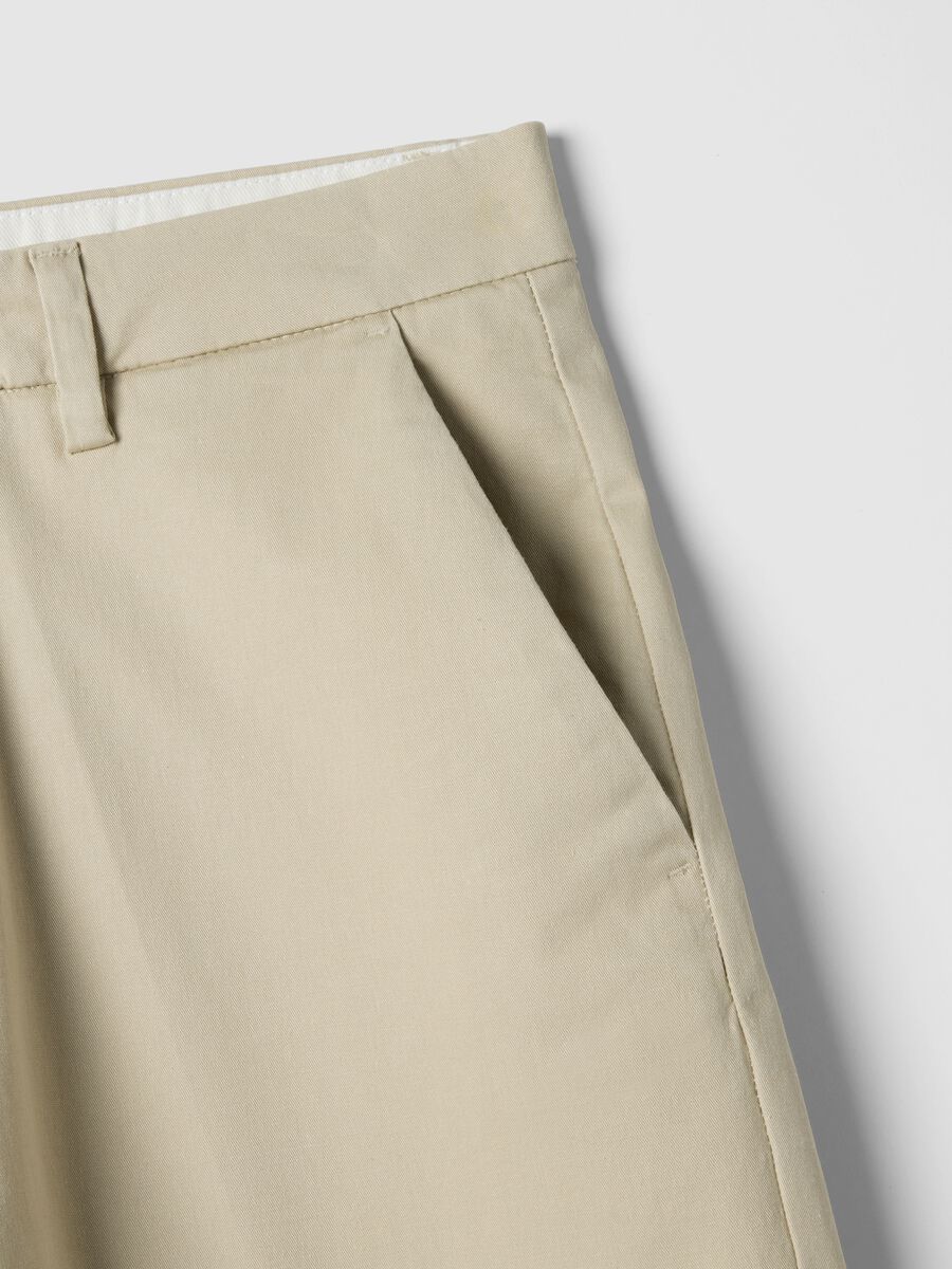 Pantaloni chino beige in cotone elasticizzato slim fit_6