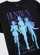 Black pure cotton T-shirt with K-Pop Demon Hunters print, oversized fit_5
