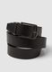 Reversible brown genuine leather belt with metal buckle_2
