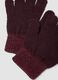 Red stretch wool gloves with lurex cuffs_1