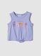 Purple organic cotton vest top with knot detail_0