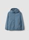 Blue oversized rain jacket with hood and zip for boys_0