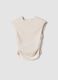 White Stretch Sleeveless Top, Regular Fit_4