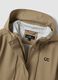 Beige long hooded jacket with zip_5
