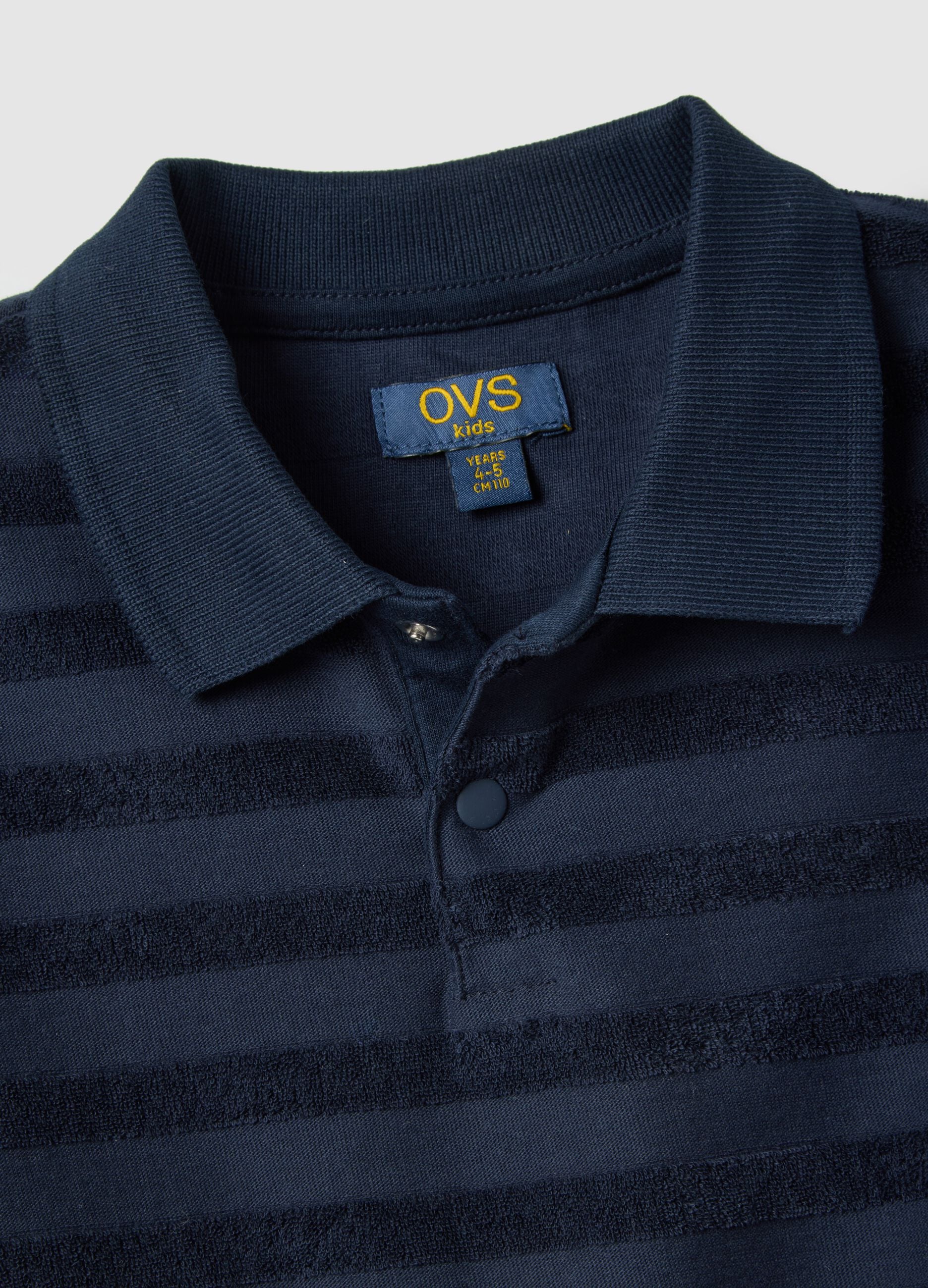 Regular fit blue striped pure cotton polo shirt for boys
