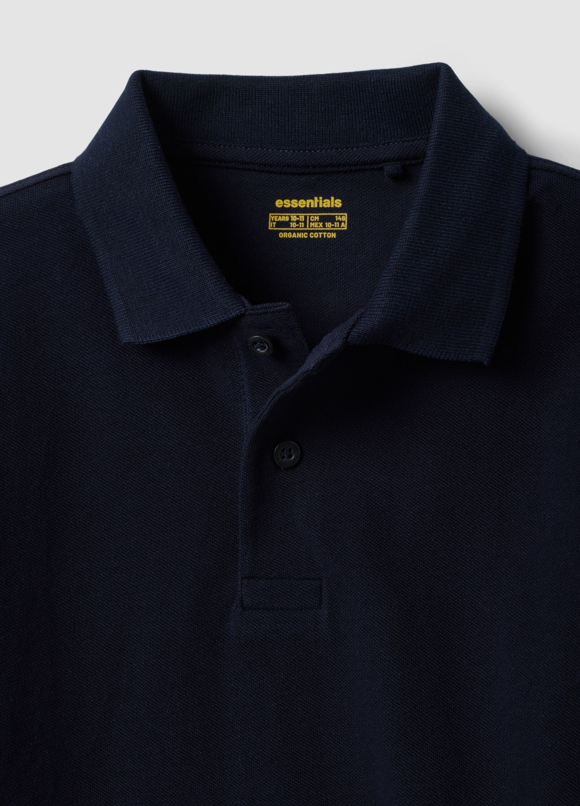 Blue regular-fit polo shirt in organic cotton piqu&eacute; for boys