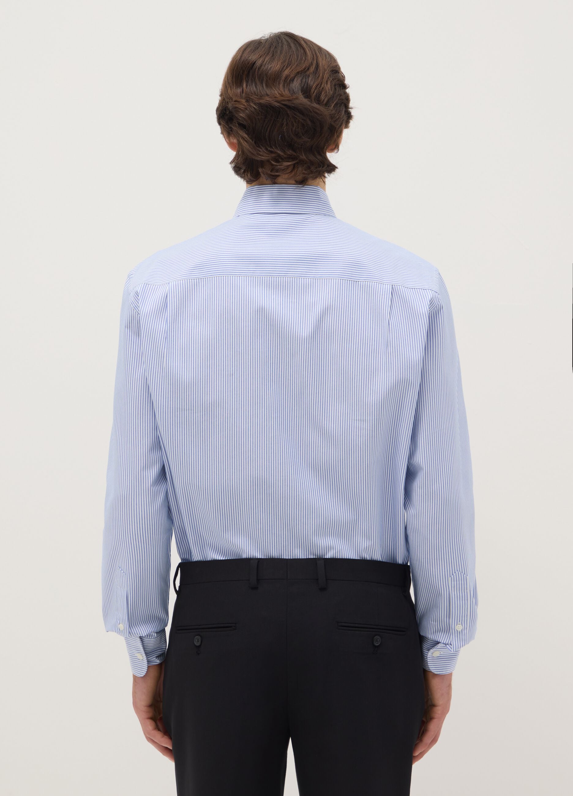 Camicia a righe regular fit in tessuto Coolmax&reg; easy iron