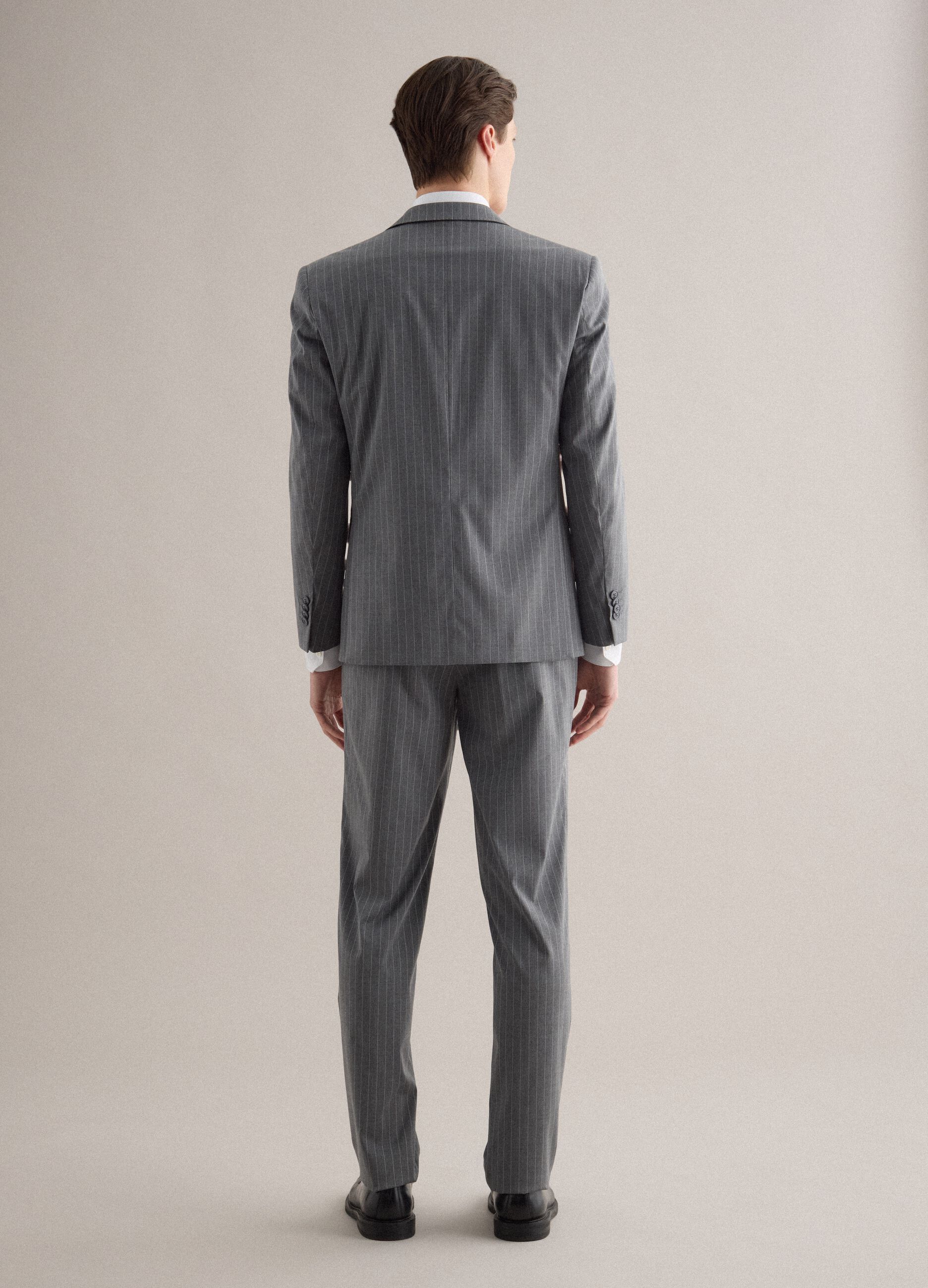 Grey Pinstripe Regular Fit Suit