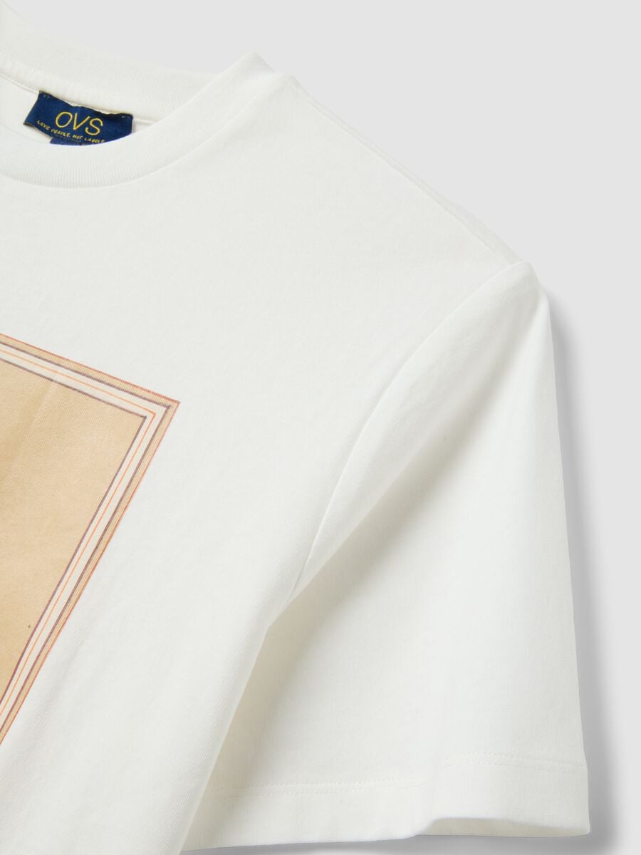 White pure cotton T-shirt with floral print_5