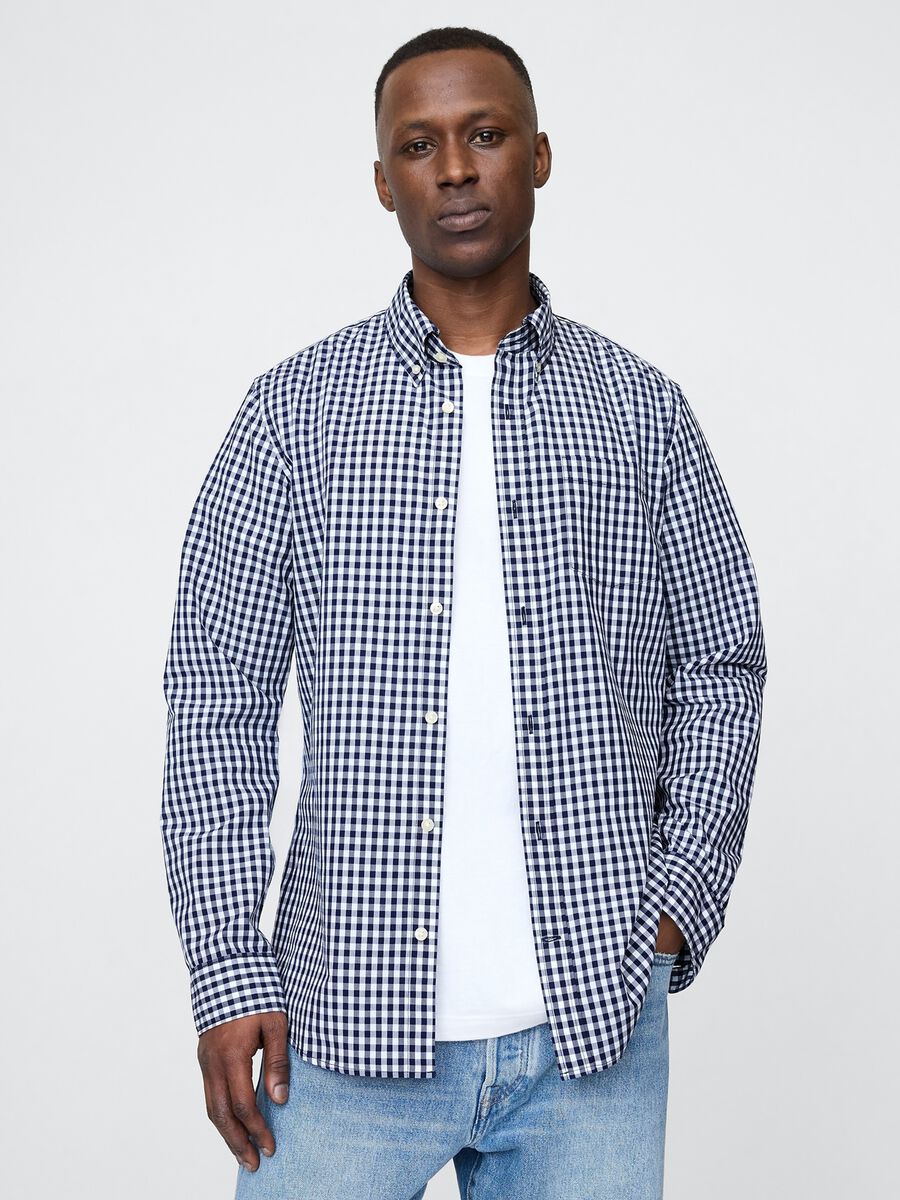 Navy Blue Check Shirt_1