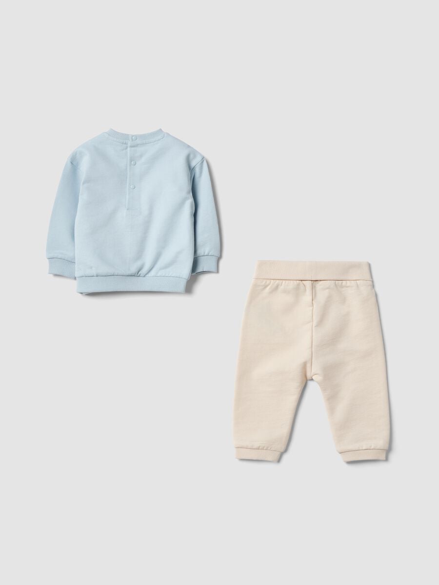 Blue and beige organic cotton baby set_1