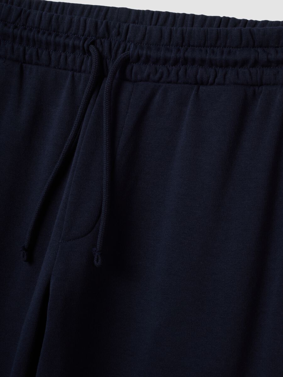 Pantaloni jogger blu in misto cotone regular fit_2