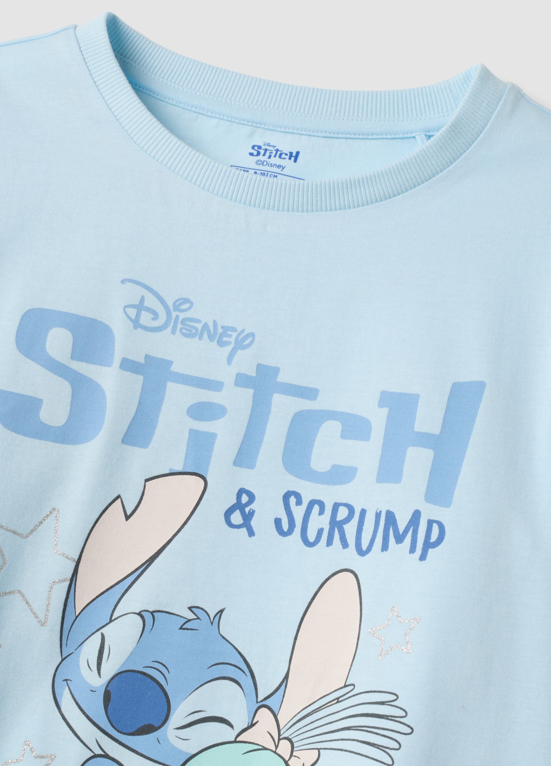 Light blue organic cotton pyjamas with Lilo & Stitch print