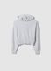 Grey pure cotton hoodie for girls with relaxed fit_3