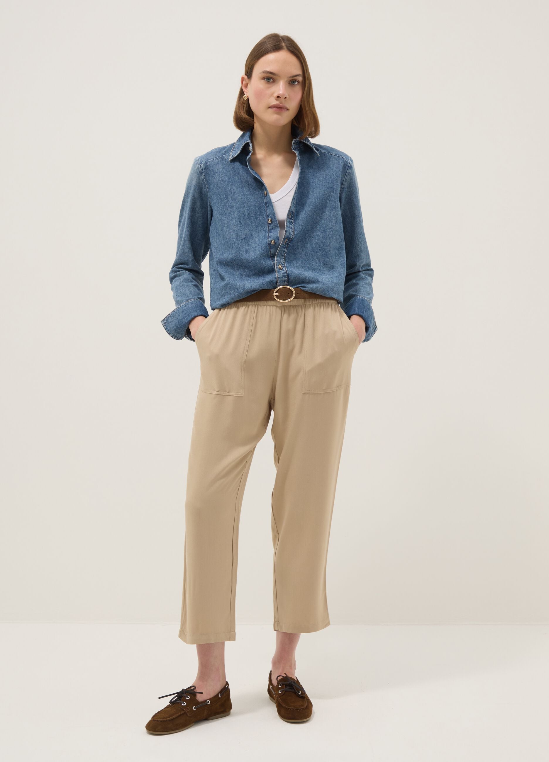 Blue Denim Long Sleeve Shirt in Pure Cotton Regular Fit