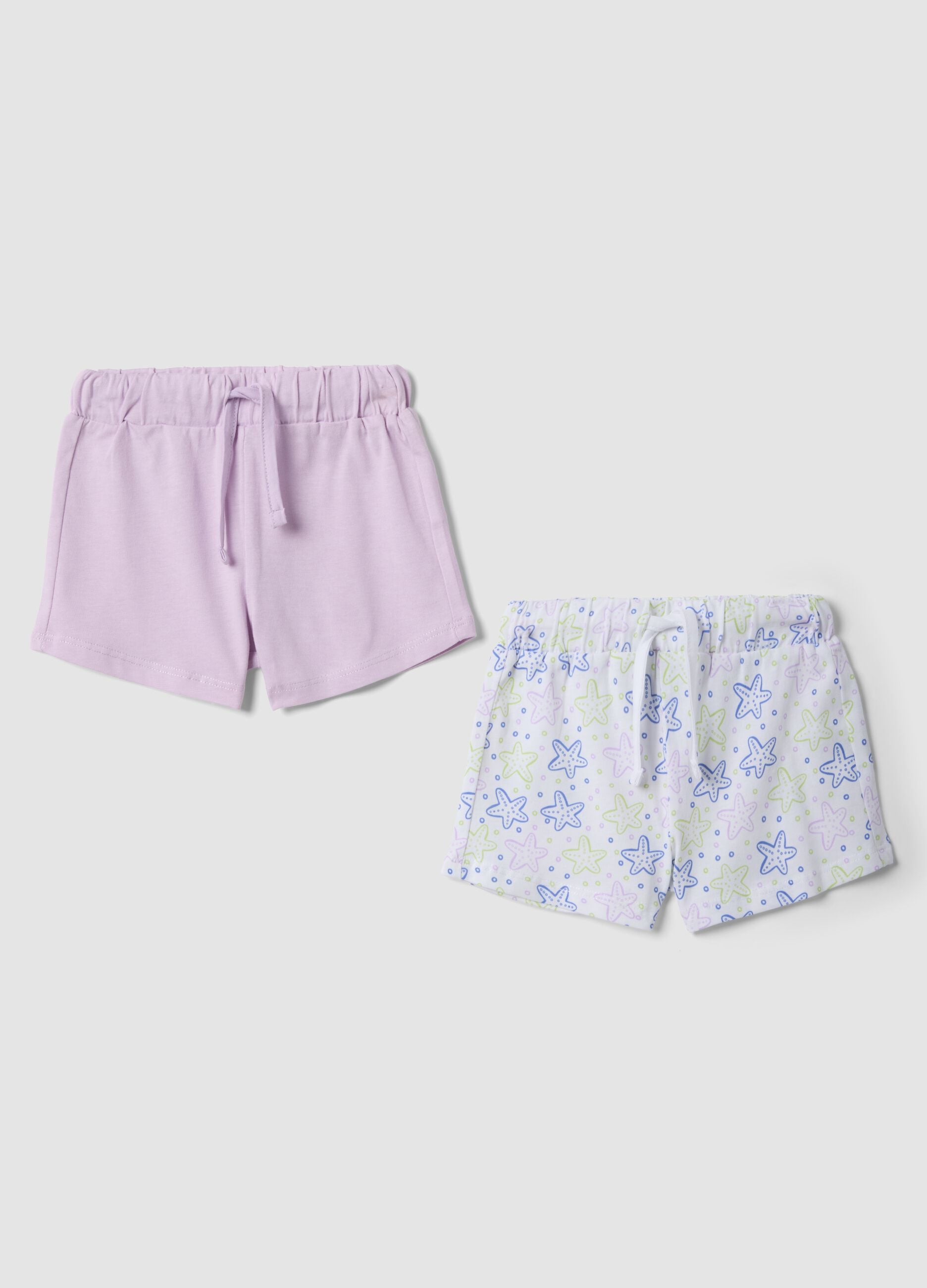 2-pack of purple pure cotton shorts