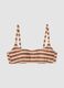 Multicoloured striped stretch-fabric bralette bikini top_4