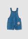 Blue pure cotton short dungarees for baby boy, regular fit_0