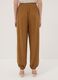 Brown pure viscose trousers with elasticated cuffs, regular fit_2