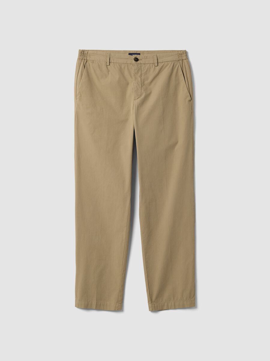 Pantaloni chino beige in puro cotone carrot fit_4