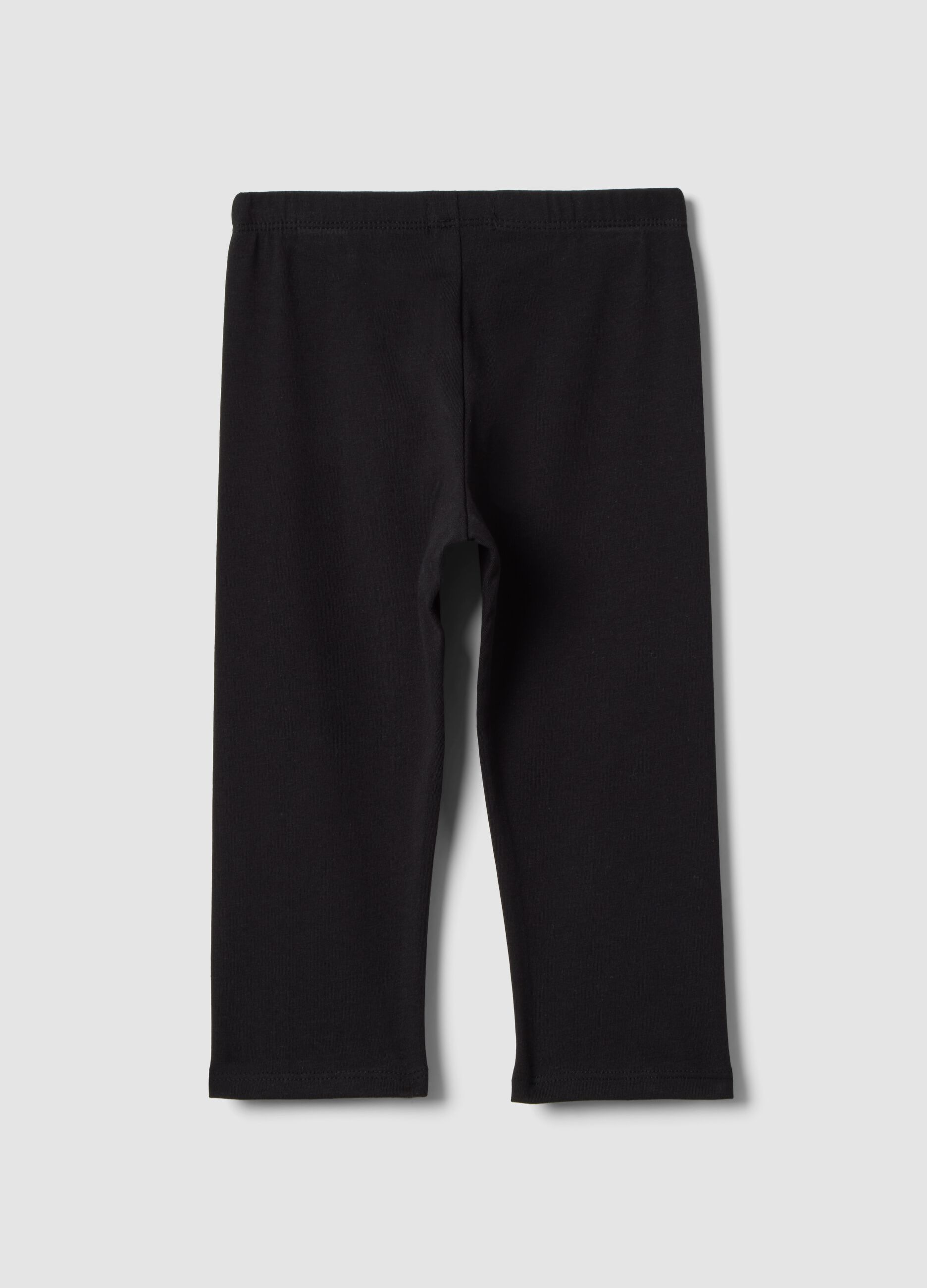Black Stretch Cotton Slim Fit Leggings for Girls