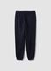 Blue cotton-blend joggers with cuffed hems and drawstring_2