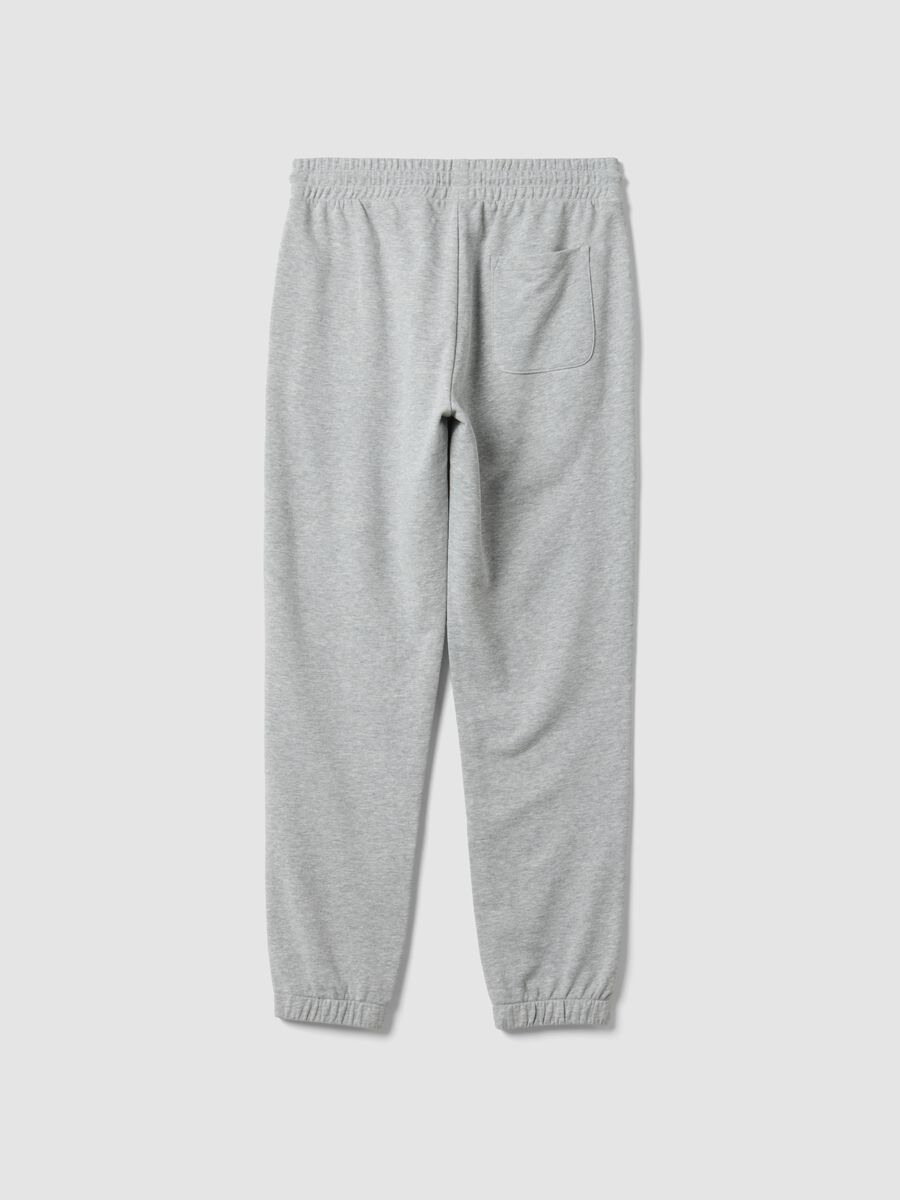 Pantaloni jogger grigi in misto cotone regular fit_6
