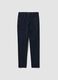 Blue slim-fit stretch cotton twill trousers_0
