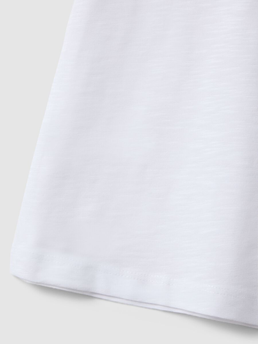 Children's oversized fit white pure cotton crew neck t-shirt_3