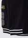 Black pure cotton college-style sweatshirt with logo, regular fit for boys_3