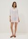 White pure organic cotton kaftan with V-neck_1