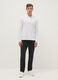 Black denim cotton blend carrot fit jeans_0
